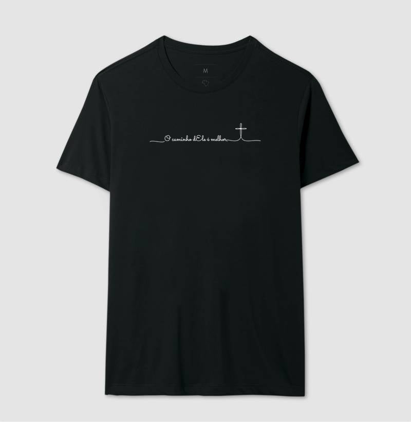 Camiseta Oversized Unissex Preta — O Caminho dEle é Melhor