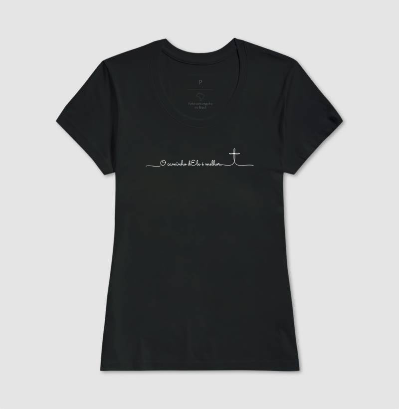 Camiseta Oversized Unissex Preta — O Caminho dEle é Melhor